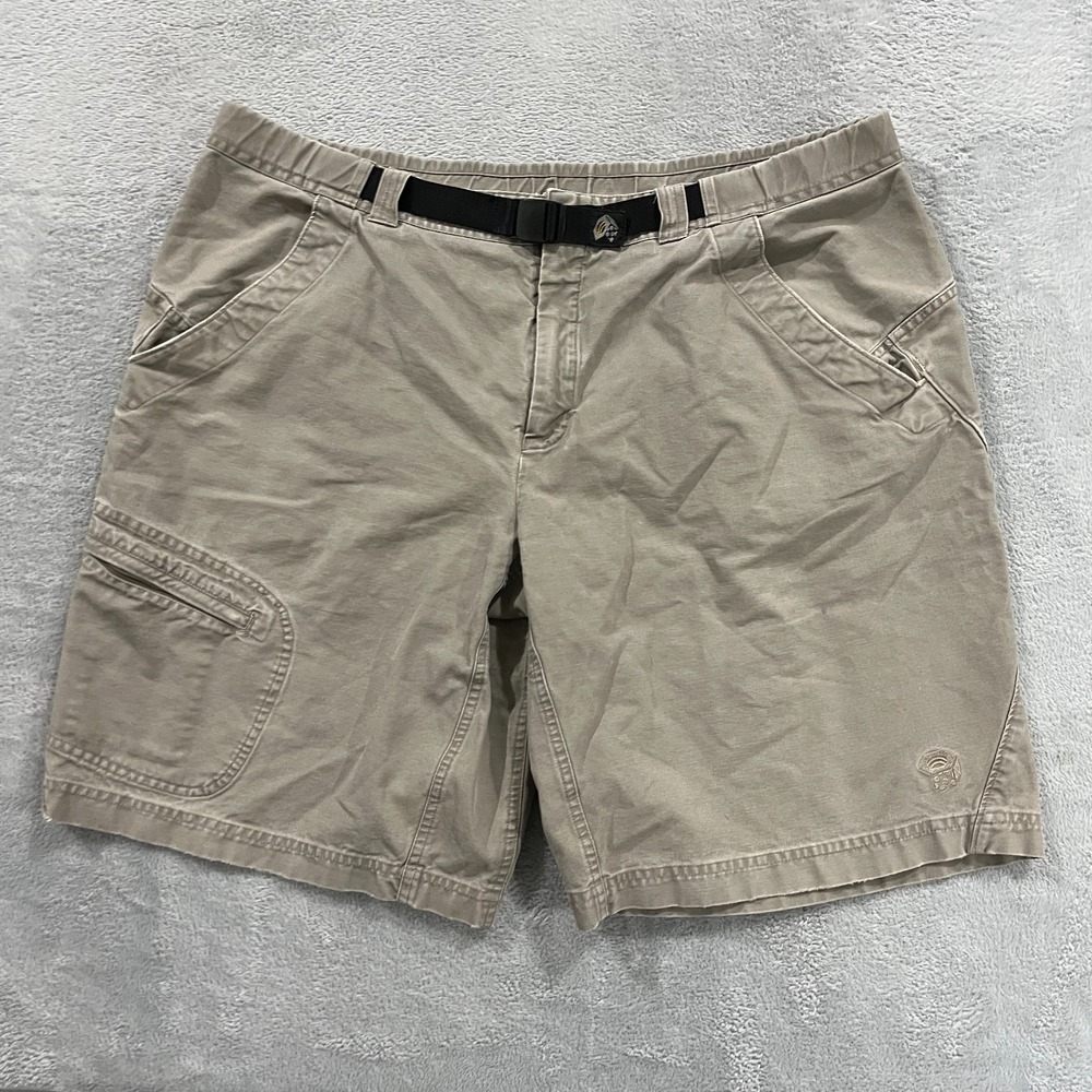 Mountain Hardwear Mens XL Cotton Belted 10" Inseam Shorts Hiking Outdoor Trails